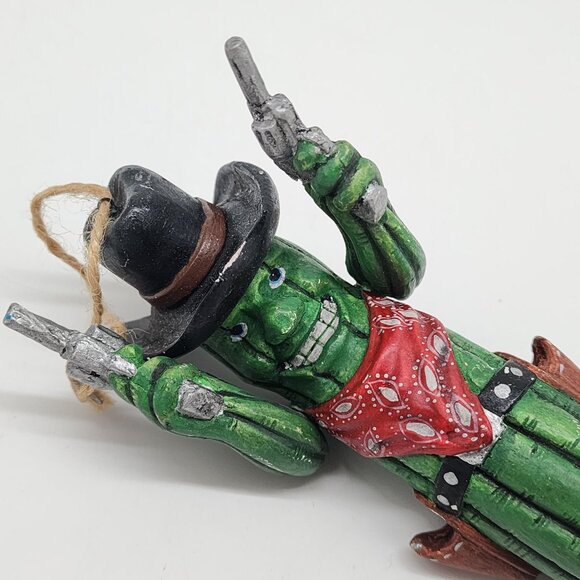 Rustic Country Western Christmas Ornament Cowboy Cactus Figurine Sheriff - Picture 3 of 8